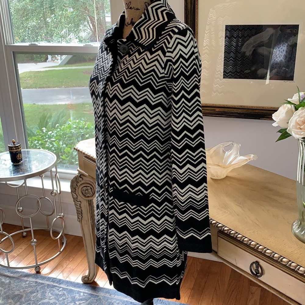 MISSONI New black white fall winter coat XS 2 4 - Picture 4 of 10